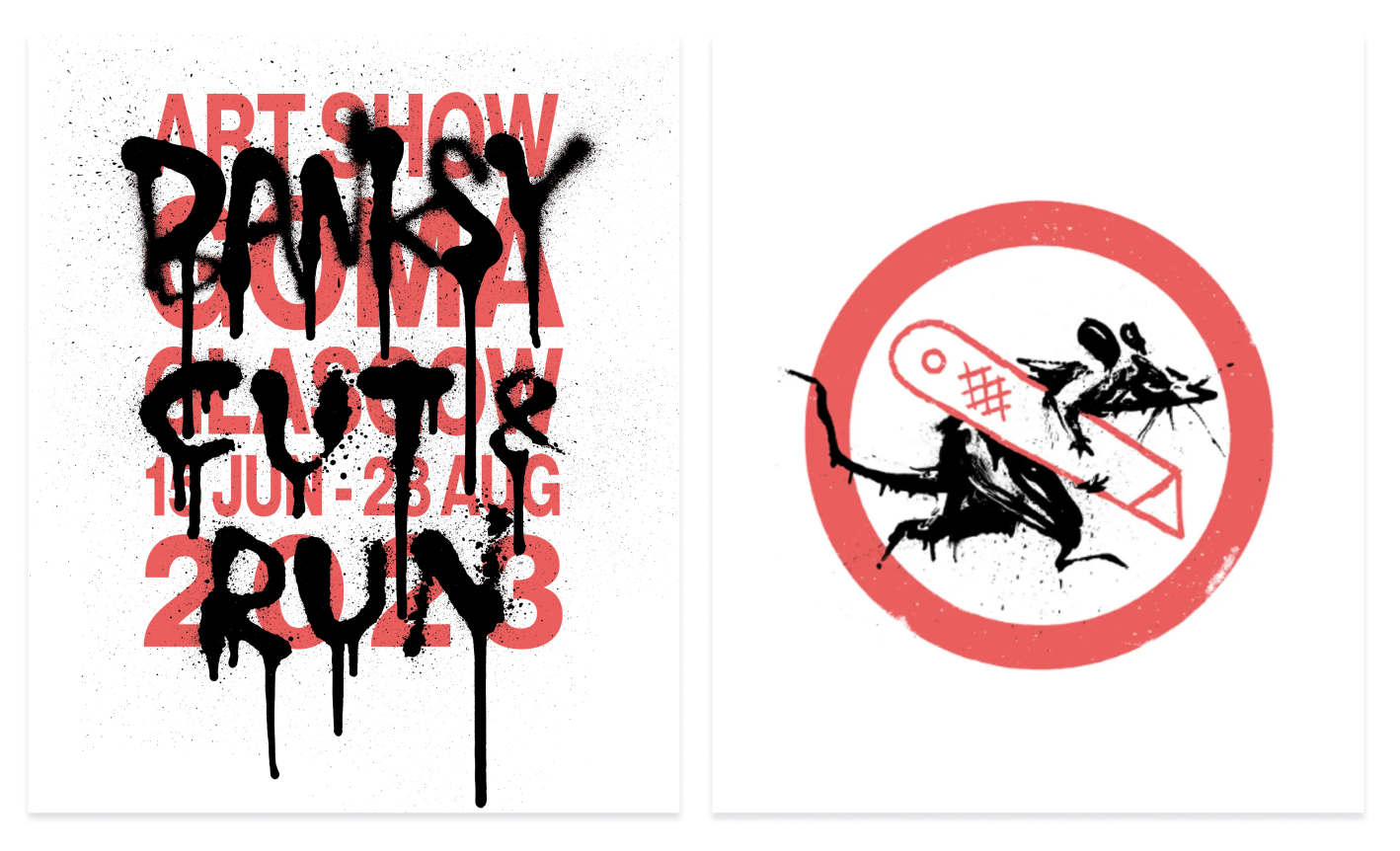 Banksy Cut & Run 限定版ポスター A2 真作 Banksy - Cut & Run Rat Stencil Poster for Sale | Artspace