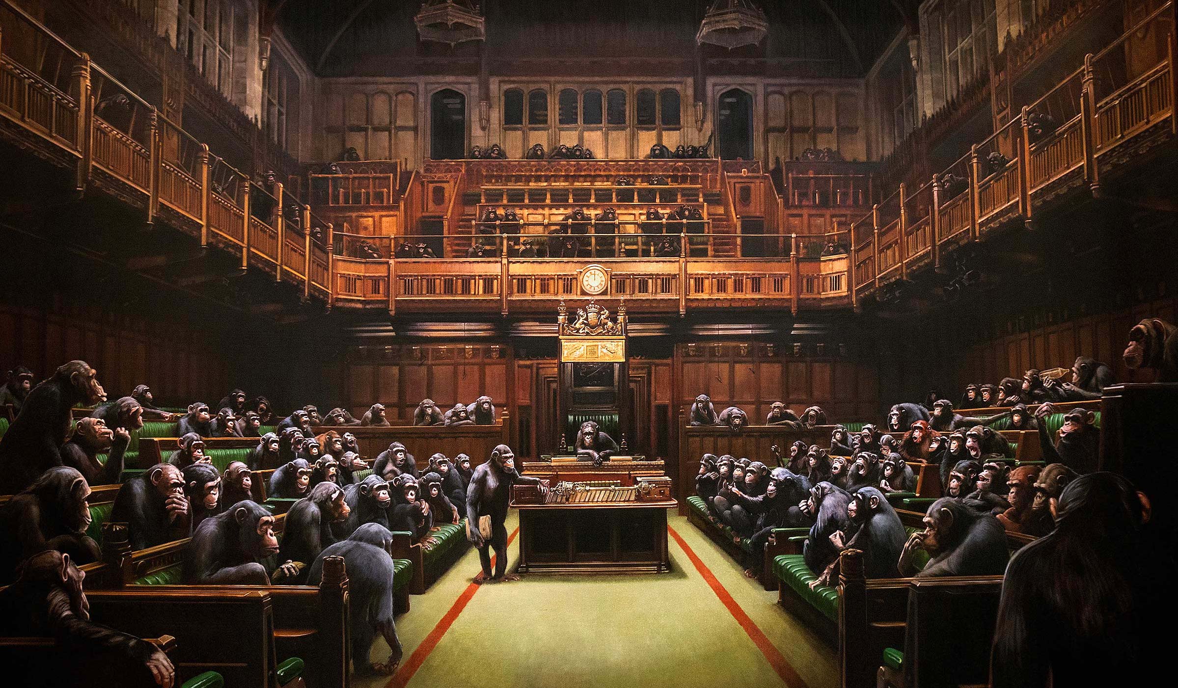 Monkey Parliament (Offset Lithograph) Print by Banksy - Buy & Sell