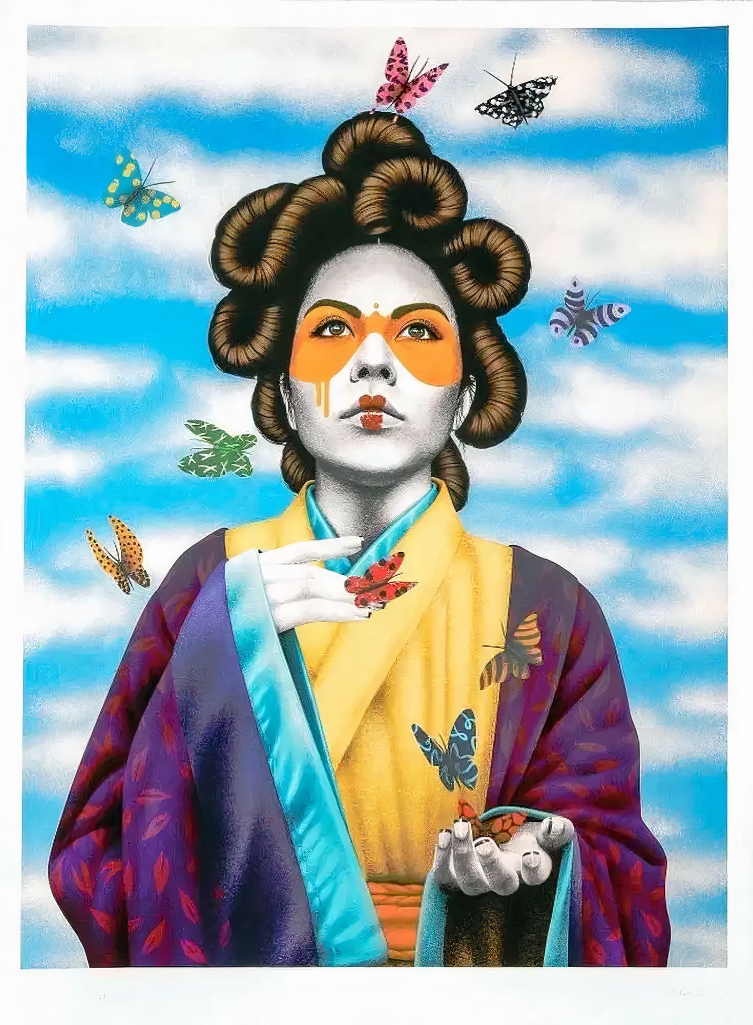 Fin DAC, Nabigwa (2023). Mixed media/screenprint, 56 x 76cm.