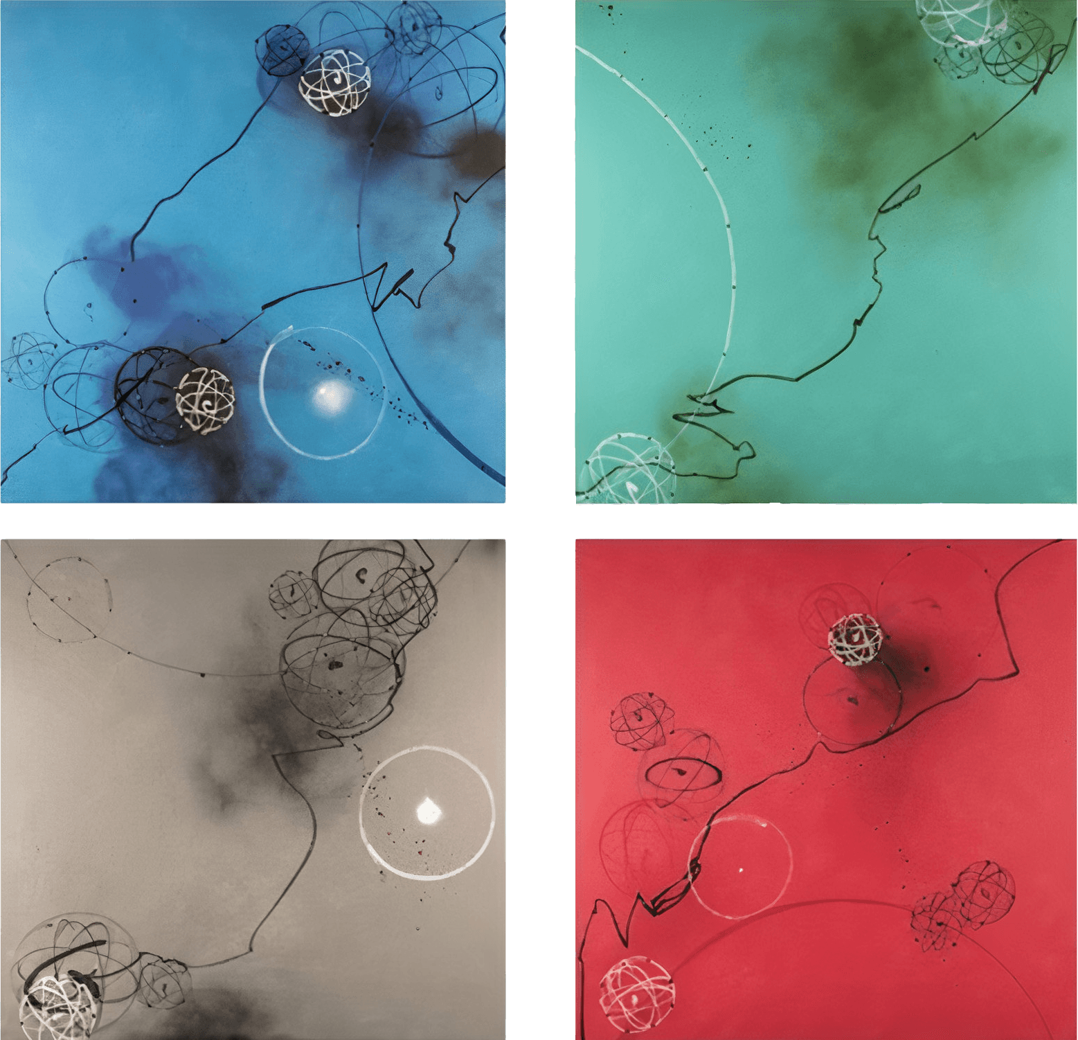 The 4 Elements (Earth, Fire, Water, Air) Print by Futura - Buy