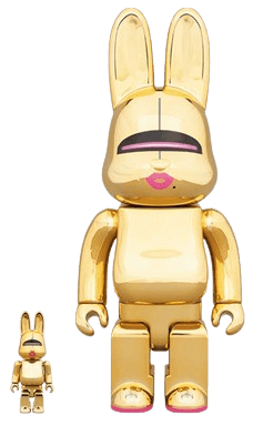 Sexy Rabbrick 100% & 400% Set (Gold) Sculpture by Hajime Sorayama