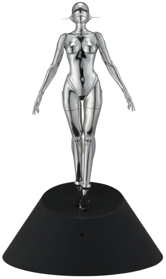 Hajime Sorayama T-Rex Cyborg Dinosaur Figure Silver