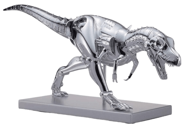 Hajime Sorayama T-Rex Cyborg Dinosaur Figure Silver