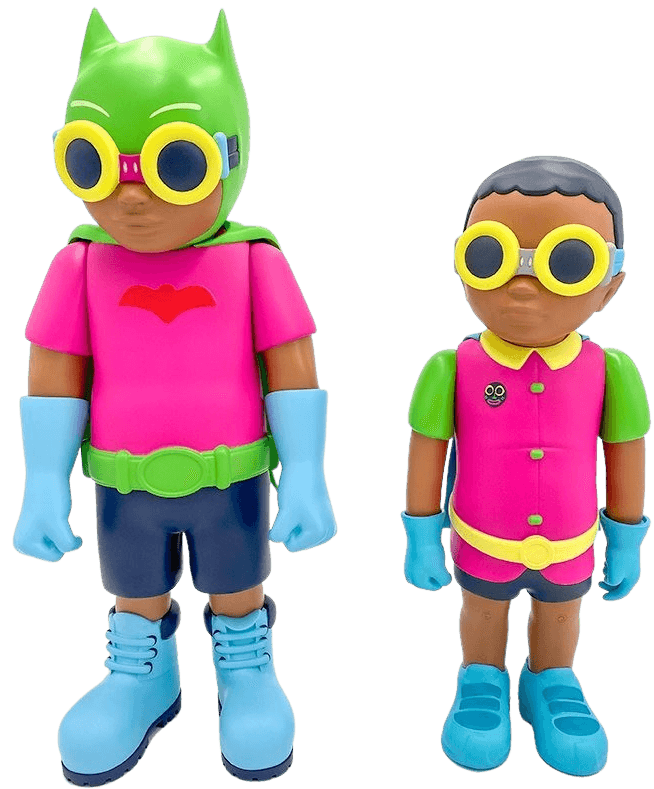 Flynamic Duo - Batboy & Sparrow Sculpture by Hebru Brantley - Buy