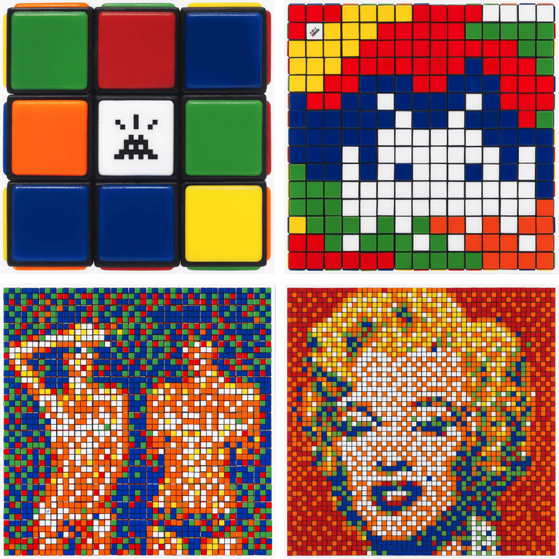 Rubikcubism (Set of 4) Print by Invader - Buy & Sell Invader