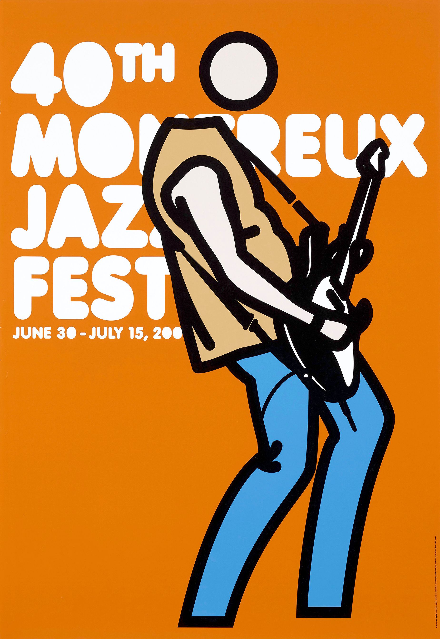 Julian Opie | 40th Montreux Jazz Festival poster (Orange) | Buy