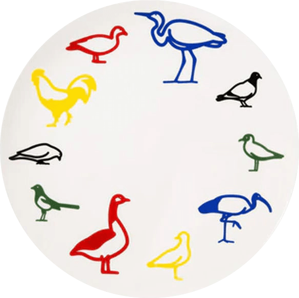 絵画 Julian Opie Birds Ceramic Plate 2021 Julian_Opie_Artist_Plate_Proje