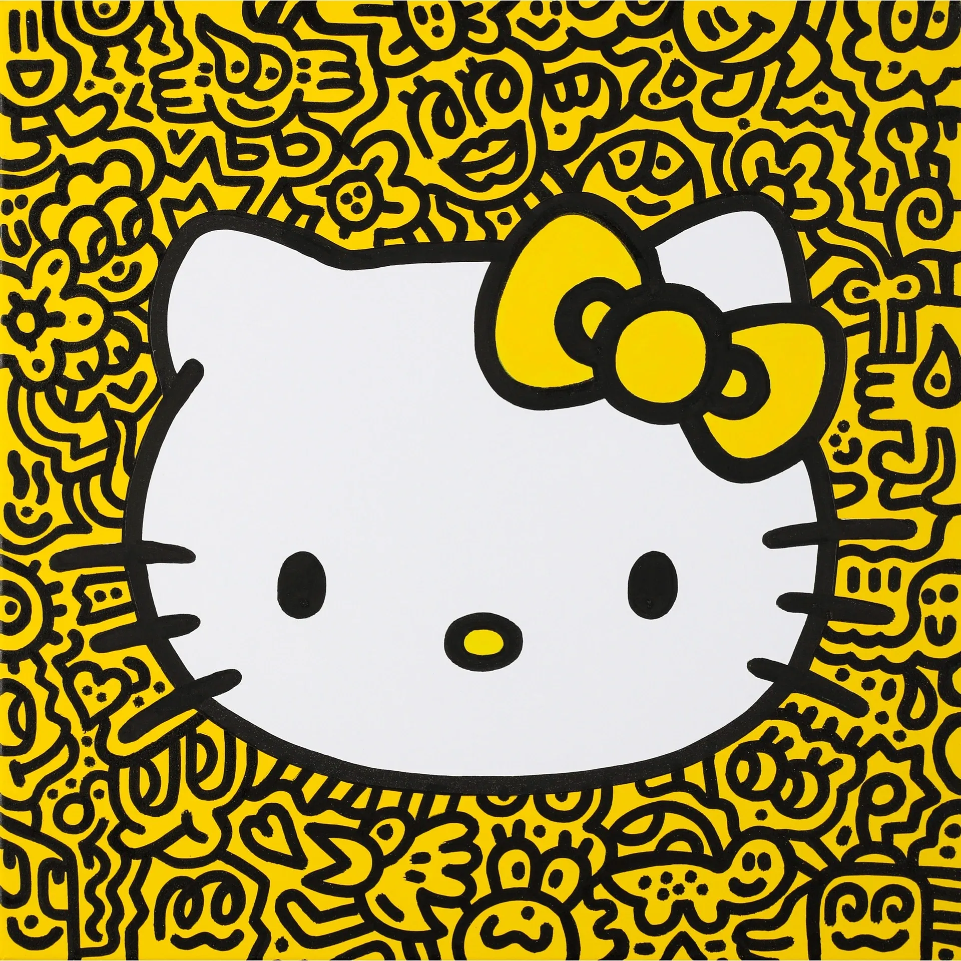 Kitty Yellow Print by Mr. Doodle - Buy & Sell Mr. Doodle Prints