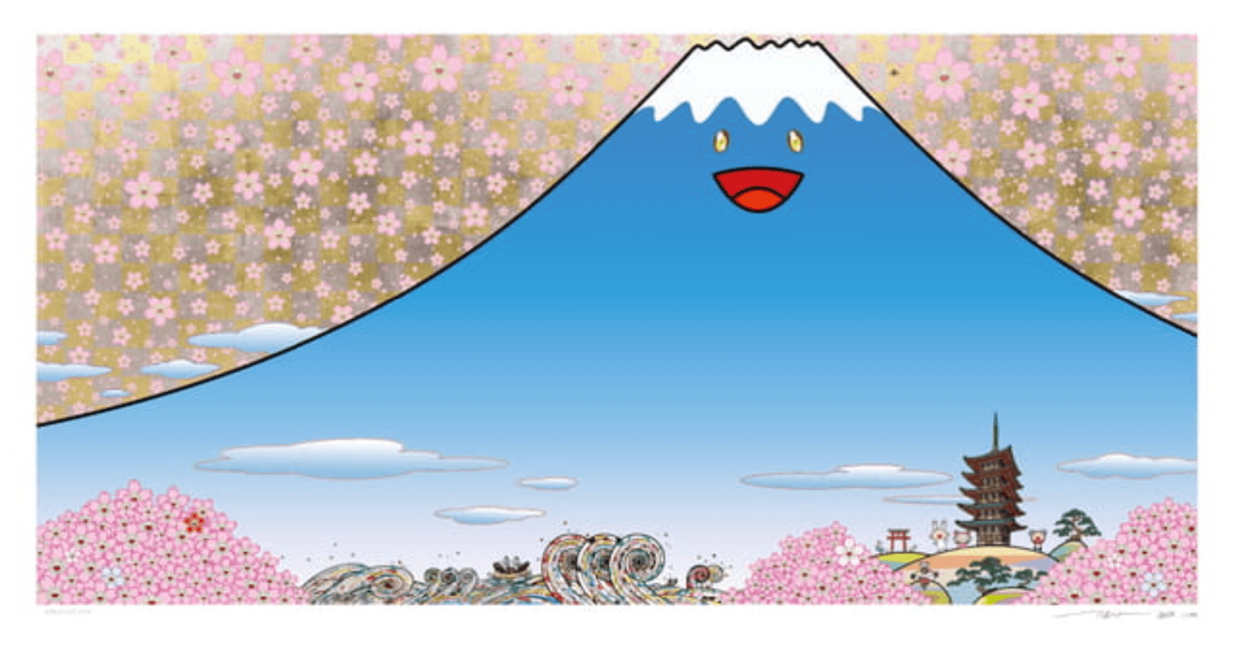 Mount Fuji in Spring and Japan Seen from Kanagawa-oki-namiura