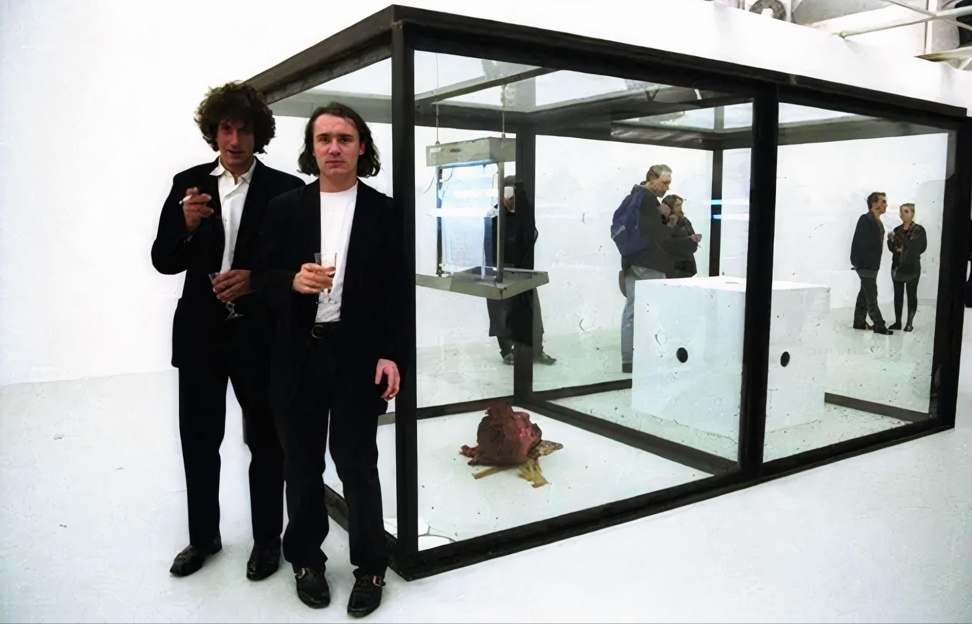 Charles Saatchi and Damien Hirst at the Sensation show, 1997