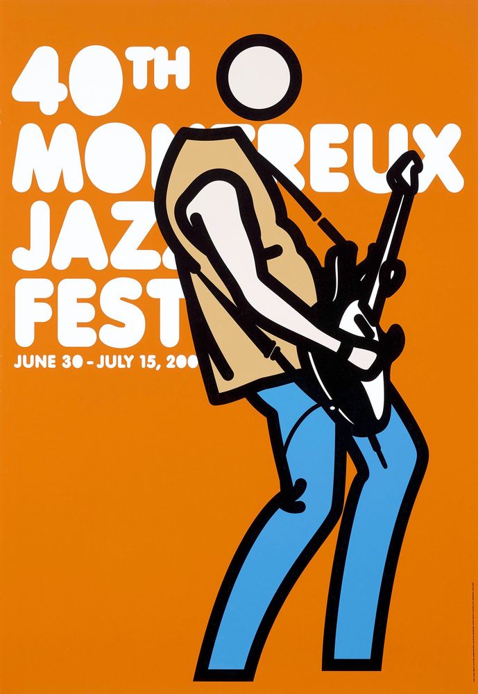 Julian Opie ポスター Julian Opie | 40th Montreux Jazz Festival poster (Orange) | Buy