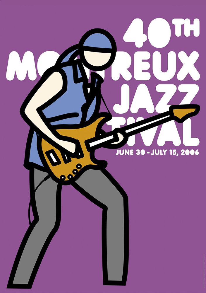 Julian Opie | 40th Montreux Jazz Festival poster (Purple