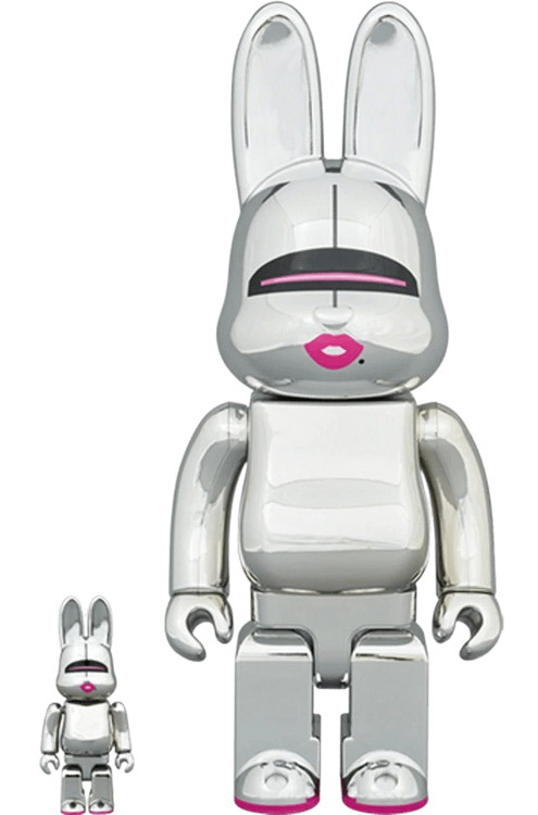 Sexy Rabbrick 100% & 400% Set (Silver) Sculpture by Hajime