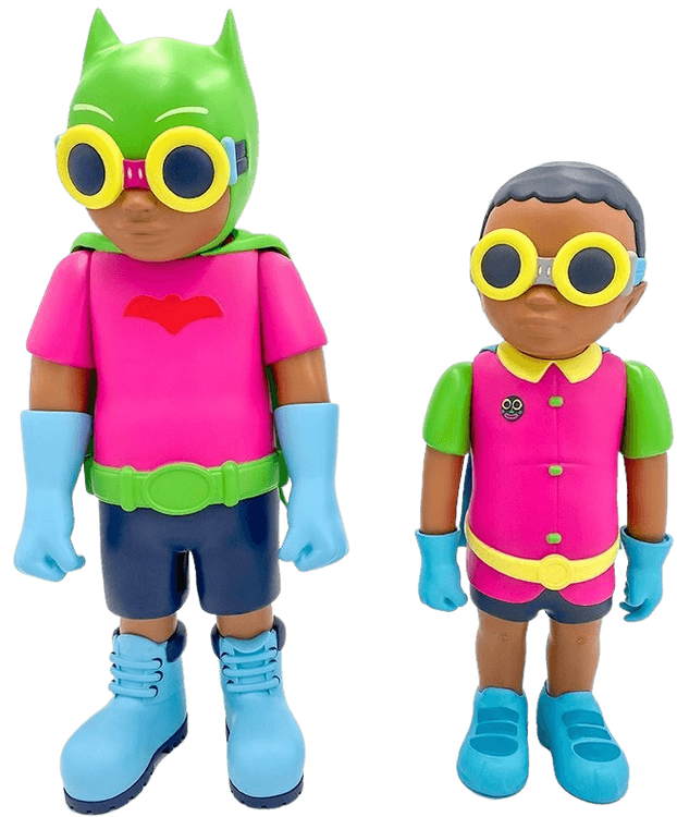 Flynamic Duo - Batboy & Sparrow Sculpture by Hebru Brantley - Buy