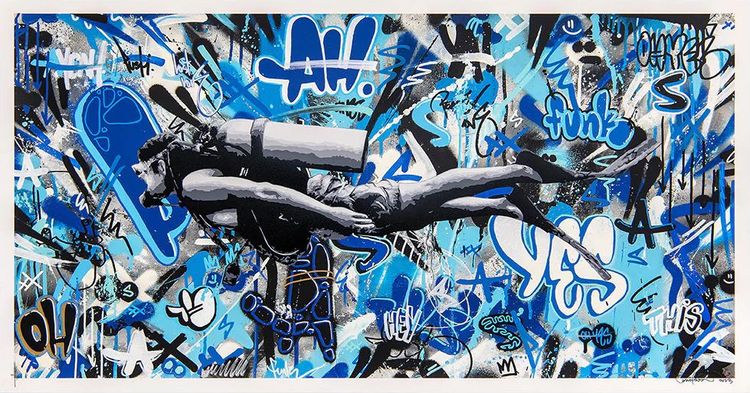 版画 MARTIN WHATSON Scuba Diver medium_Martin_Whatson_Scuba_Di