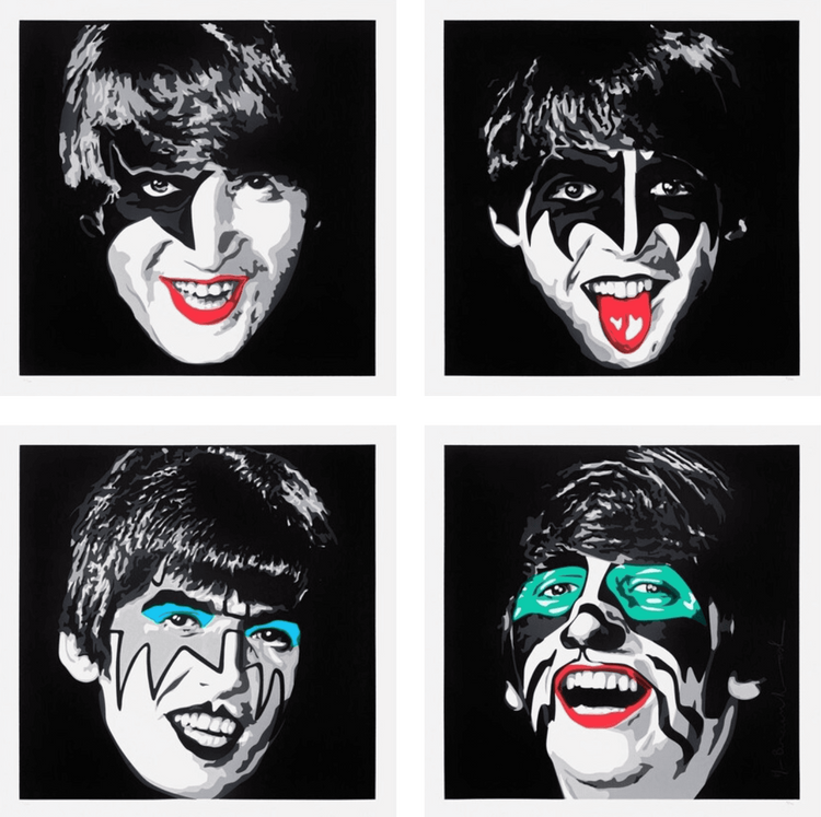 Mr.Brainwash BEATLES KISS ポップアート Kiss The Beatles Print by Mr. Brainwash - Buy & Sell Mr. Brainwash