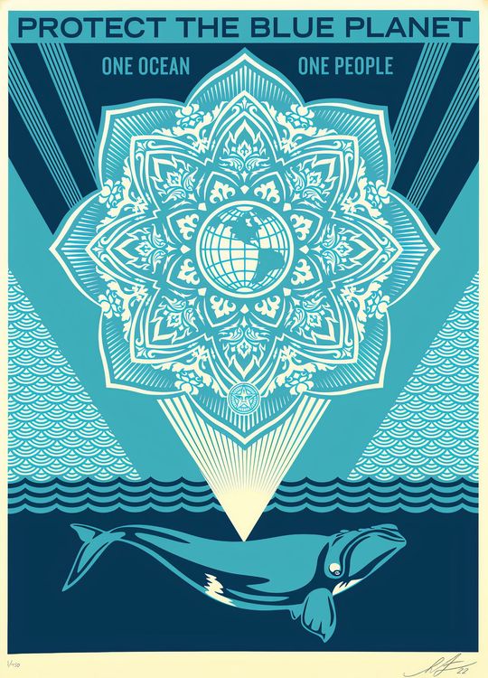Shepard Fairey (Obey) | Protect The Blue Planet | Buy & Sell | FairArt
