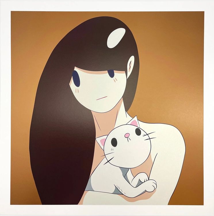 amano takeru gold ink venus with cat 版画 medium_Takeru_Amano_Venus_and_