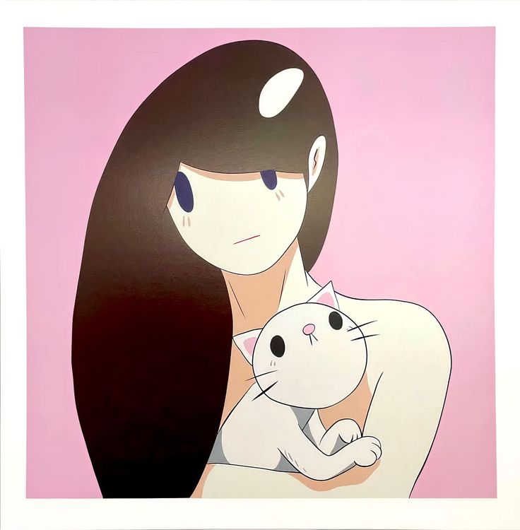 現代アート天野タケル サイン入COA付『Venus with cat』1205F medium_Takeru_Amano_Venus_and_