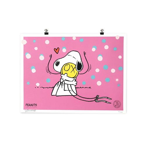 André Saraiva | Snoopy Hugs Mr. A (Hand Finished Pink) | Buy
