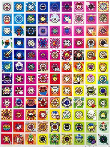 Takashi Murakami - Flower Stickers - Bright Yellow x White