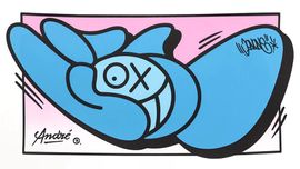 André Saraiva | Snoopy Hugs Mr. A (Hand Finished Blue) | Buy
