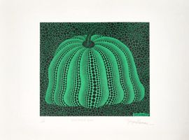 草間彌生 Yayoi Kusama　Pumpkin 2000 (緑) 額済　美品 草間彌生 Yayoi Kusama Pumpkin 2000 (緑) 額済 美品 - メルカリ