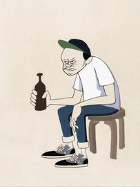 花井祐介 DOWN BUT NOT OUT WOOD BOTTLE 2020 Down But Not Out (Wood Bottle) Sculpture by Yusuke Hanai - Buy